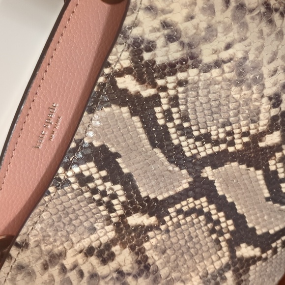 Kate Spade Fleur Embossed Small Top Handle Satchel Bag Snake Snakeskin - Picture 7 of 14